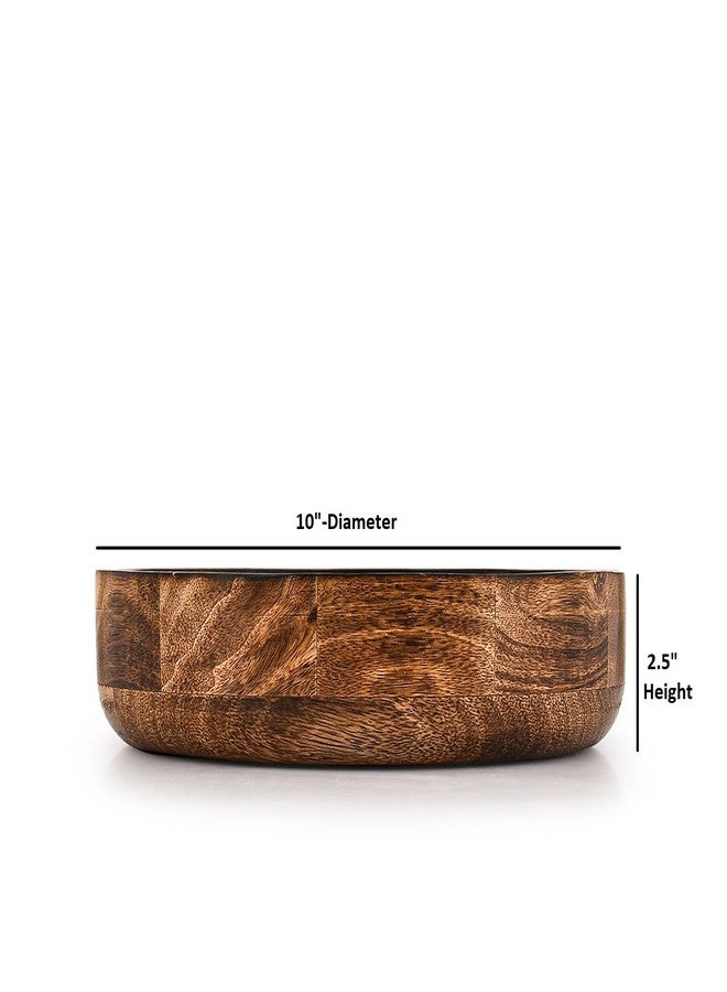 Kimona Decorative Bowl Mango Wood Home Decor Accessories for Coffee Table, Living Room Kitchen Décor (10" x 10" x 2.5") - Image 4